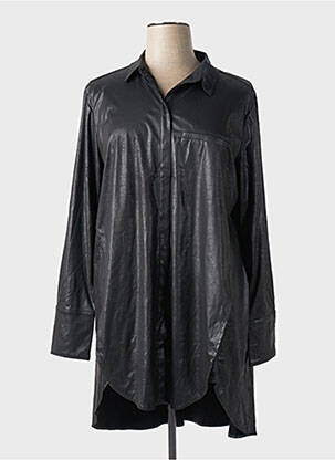 Tunique manches longues col chemisier noir NÜ femme