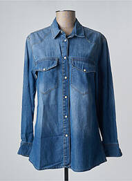 Chemisier coupe droite manches longues bleu LOLA ESPELETA femme