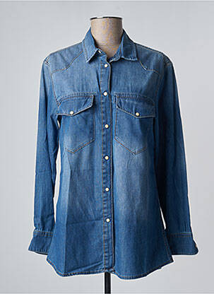 Chemisier coupe droite manches longues bleu LOLA ESPELETA femme