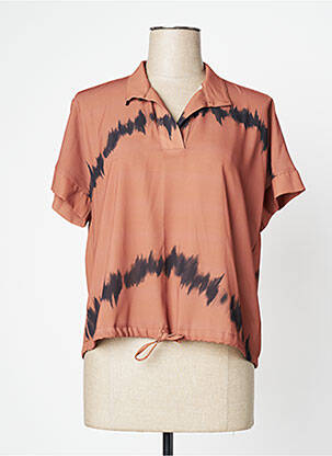 Blouse manches courtes manches courtes marron NÜ femme