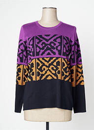 Pull resserrée sur le bas manches longues violet SIGNATURE femme