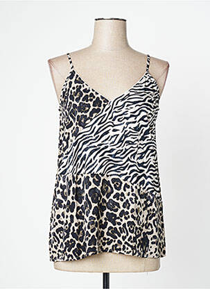 Top manches bretelles ajustables fines bretelles beige NÜ femme