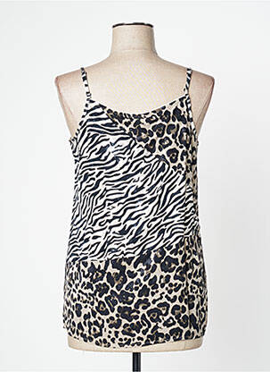 Top manches bretelles ajustables fines bretelles beige NÜ femme