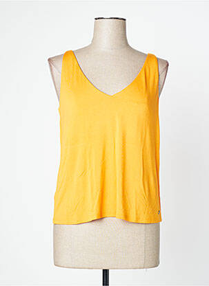 Top tissage jersey sans manche orange SURKANA femme
