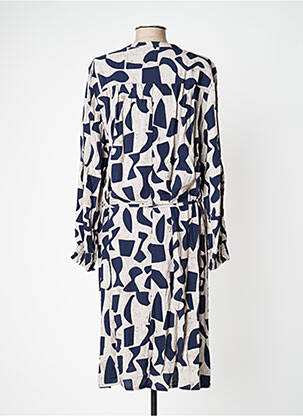 Robe mi-longue coupe fluide manches longues gris SIGNATURE femme