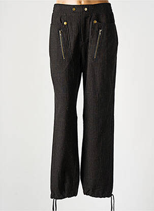 Pantalon droit taille élastique taille normale noir NÜ femme