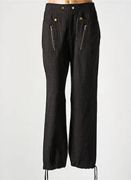 Pantalon droit tissage crêpe taille normale noir NÜ femme