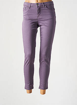 Pantalon 7/8 stretch taille basse violet LCDN femme