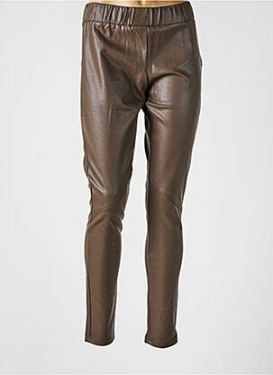 Legging tissage simili-cuir taille normale marron NÜ femme