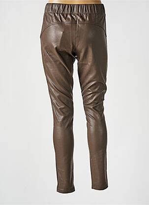 Legging tissage simili-cuir taille normale marron NÜ femme