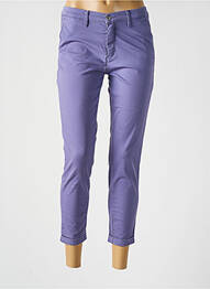 Pantalon chino tissage popeline taille normale violet LCDN femme