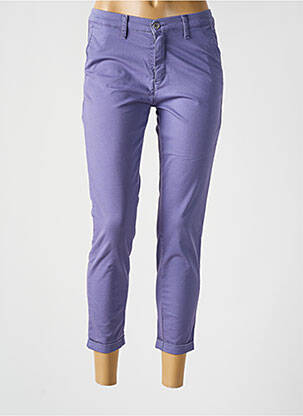 Pantalon chino tissage popeline taille normale violet LCDN femme