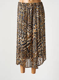Jupe mi-longue doublure textile beige SIGNATURE femme