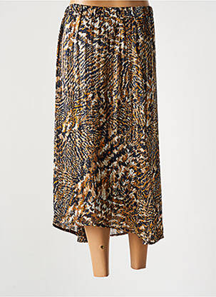 Jupe mi-longue doublure textile beige SIGNATURE femme