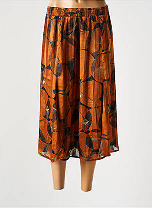 Jupe mi-longue taille normale marron SIGNATURE femme