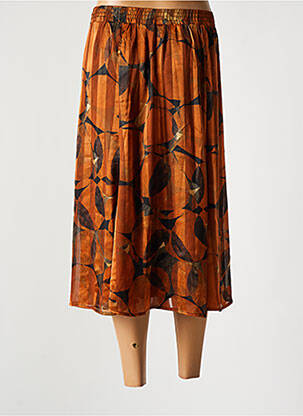 Jupe mi-longue taille normale marron SIGNATURE femme