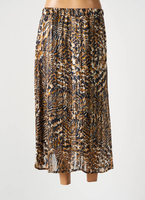 Jupe mi-longue beige SIGNATURE pour femme