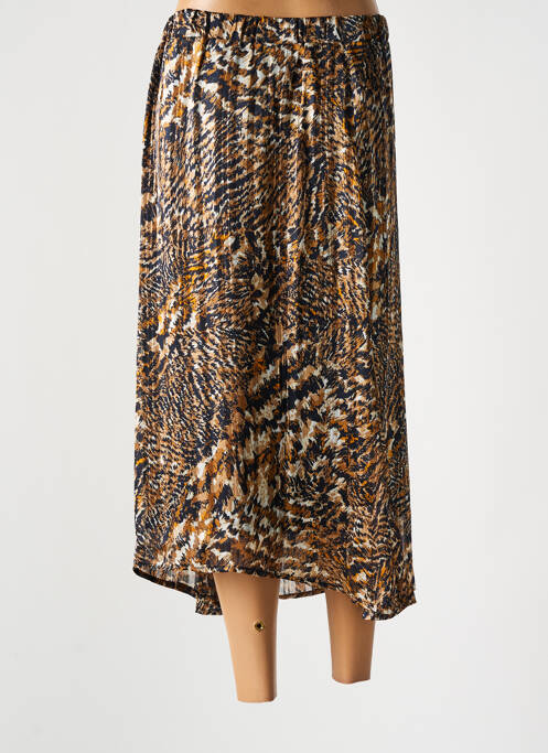 Jupe mi-longue beige SIGNATURE pour femme