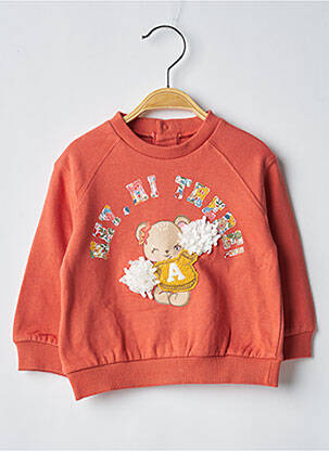 Sweat-shirt broderie manches longues orange MAYORAL fille