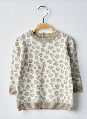 Robe pull resserrée sur le bas manches longues beige MAYORAL fille