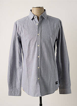 Chemise manches longues poignets boutonnés gris EDWIN homme