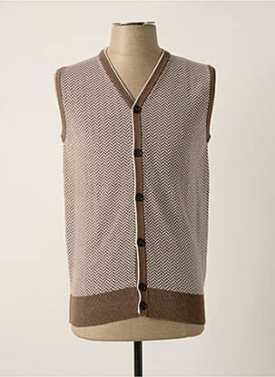 Gilet sans manche coupe cintrée marron ELEVENTY homme