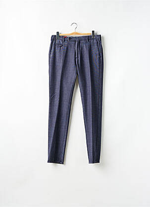 Pantalon slim tissage popeline taille normale bleu BERWICH homme