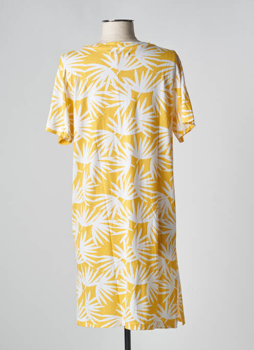 Robe mi-longue imprimé fantaisie manches courtes jaune ADMAS femme