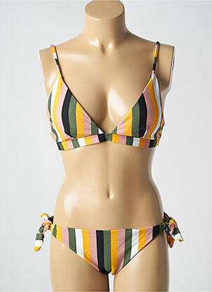 Maillot de bain 2 pièces stretch haut triangles vert ADMAS femme