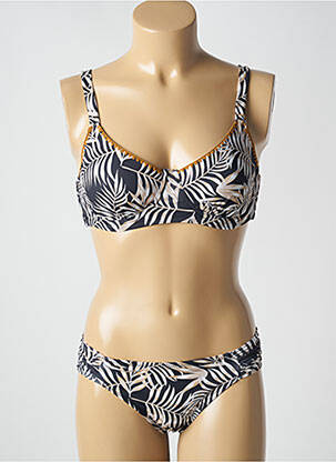 Maillot de bain 2 pièces stretch haut soutien-gorge emboitant noir ADMAS femme