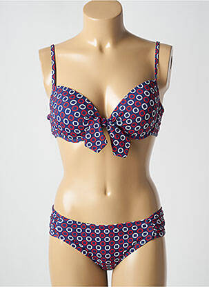 Maillot de bain 2 pièces stretch haut soutien-gorge moulé bleu ADMAS femme