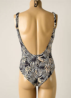 Maillot de bain 1 pièce effet matière satinée haut soutien-gorge avec mousse de rembourrage amovible noir ADMAS femme