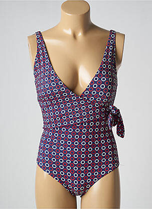 Maillot de bain 1 pièce imprimé fantaisie haut triangles bleu ADMAS femme