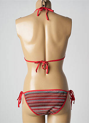 Maillot de bain 2 pièces stretch haut triangles rouge ADMAS femme