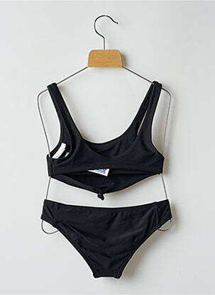 Maillot de bain 2 pièces stretch noir LAGON BLEU fille
