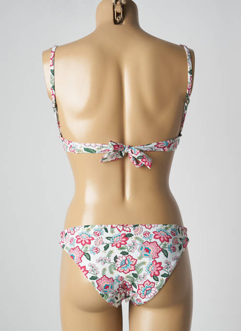 Maillot de bain 2 pièces stretch haut soutien-gorge moulé blanc ADMAS femme