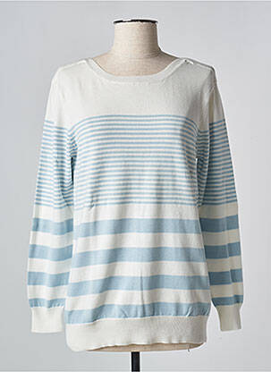 Pull resserrée sur le bas manches longues bleu CHARLIE & MOI femme