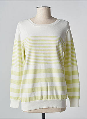 Pull resserrée sur le bas manches longues jaune CHARLIE & MOI femme