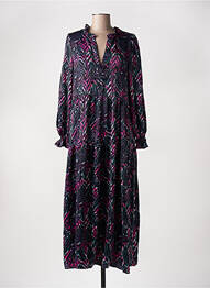 Robe longue manches longues manches longues noir JUBYLEE femme