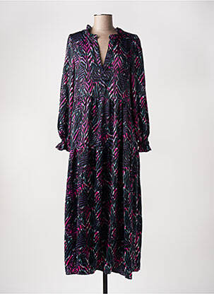 Robe longue manches longues manches longues noir JUBYLEE femme