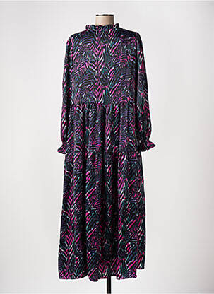 Robe longue manches longues manches longues noir JUBYLEE femme