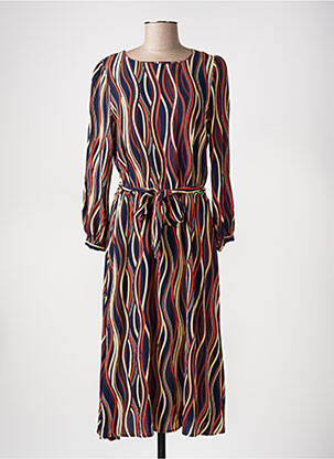Robe mi-longue manches longues manches longues bleu KING LOUIE femme