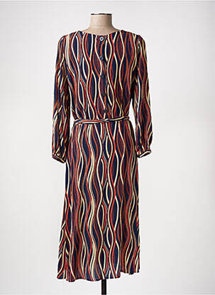 Robe mi-longue manches longues manches longues bleu KING LOUIE femme