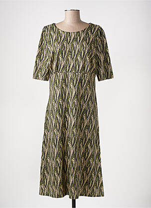 Robe mi-longue manches courtes manches courtes vert KING LOUIE femme