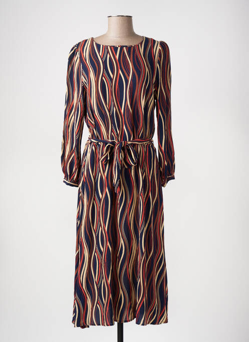 Robe mi-longue manches longues manches longues bleu KING LOUIE femme