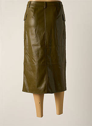 Jupe mi-longue taille à pinces vert ONLY femme