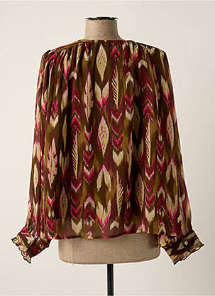 Blouse légère et transparente manches longues vert ONLY femme
