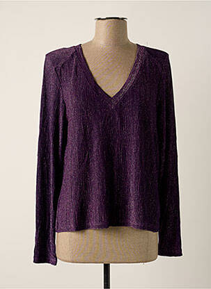 Top stretch manches longues violet JUBYLEE femme