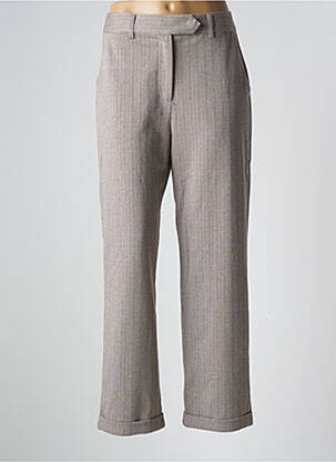 Pantalon droit taille à pinces taille haute beige LA PETITE ETOILE femme