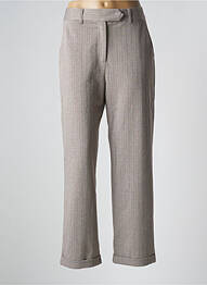 Pantalon droit taille à pinces taille haute beige LA PETITE ETOILE femme